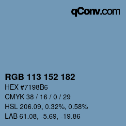 カラーコード: RGB 113 152 182 | qconv.com