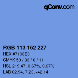 Color code: RGB 113 152 227 | qconv.com