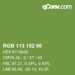 カラーコード: RGB 113 152 66 | qconv.com