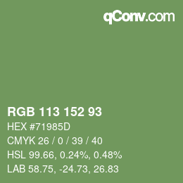 カラーコード: RGB 113 152 93 | qconv.com