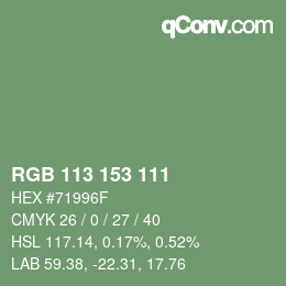 Código de color: RGB 113 153 111 | qconv.com