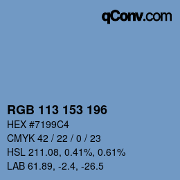 Code couleur: RGB 113 153 196 | qconv.com