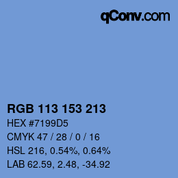 颜色代码: RGB 113 153 213 | qconv.com