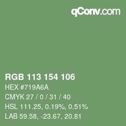 Farbcode: RGB 113 154 106 | qconv.com
