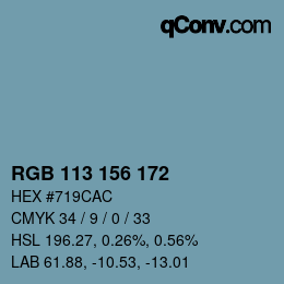 カラーコード: RGB 113 156 172 | qconv.com