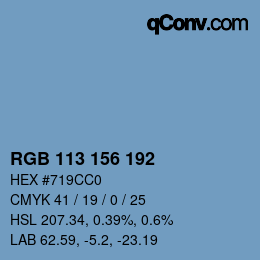 Color code: RGB 113 156 192 | qconv.com
