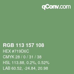 Código de color: RGB 113 157 108 | qconv.com
