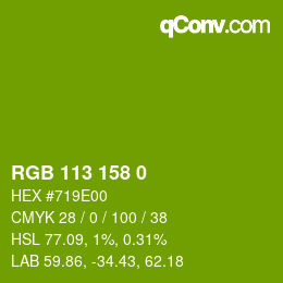 颜色代码: RGB 113 158 0 | qconv.com