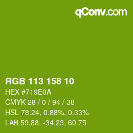 Color code: RGB 113 158 10 | qconv.com
