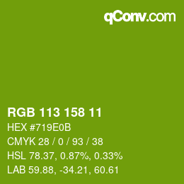 Color code: RGB 113 158 11 | qconv.com
