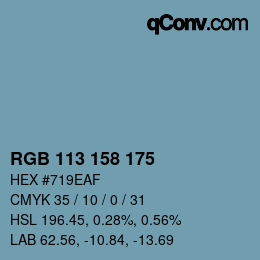 カラーコード: RGB 113 158 175 | qconv.com