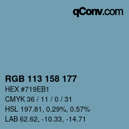 カラーコード: RGB 113 158 177 | qconv.com