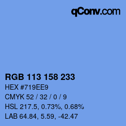 Color code: RGB 113 158 233 | qconv.com