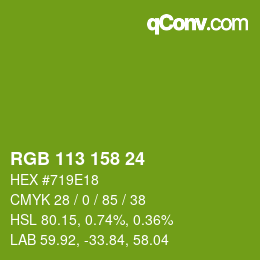 カラーコード: RGB 113 158 24 | qconv.com