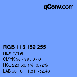 Color code: RGB 113 159 255 | qconv.com