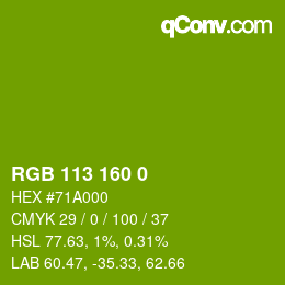 Color code: RGB 113 160 0 | qconv.com