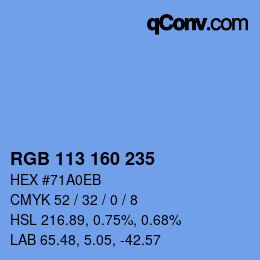 Color code: RGB 113 160 235 | qconv.com