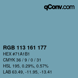 Color code: RGB 113 161 177 | qconv.com