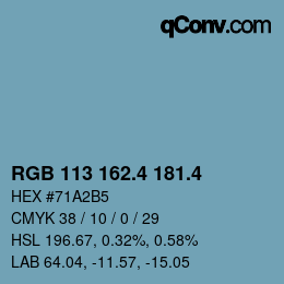 カラーコード: RGB 113 162.4 181.4 | qconv.com
