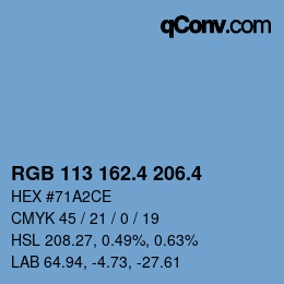 カラーコード: RGB 113 162.4 206.4 | qconv.com