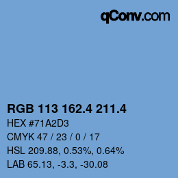 カラーコード: RGB 113 162.4 211.4 | qconv.com