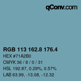 カラーコード: RGB 113 162.8 176.4 | qconv.com
