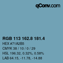 カラーコード: RGB 113 162.8 181.4 | qconv.com