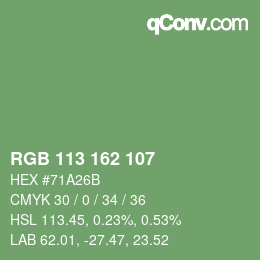 Color code: RGB 113 162 107 | qconv.com