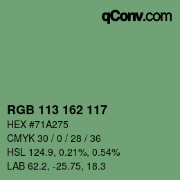 Color code: RGB 113 162 117 | qconv.com