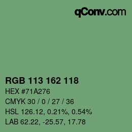 Color code: RGB 113 162 118 | qconv.com