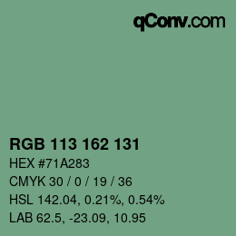 Color code: RGB 113 162 131 | qconv.com