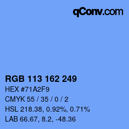 Color code: RGB 113 162 249 | qconv.com