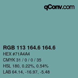 カラーコード: RGB 113 164.6 164.6 | qconv.com