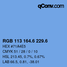 カラーコード: RGB 113 164.6 229.6 | qconv.com