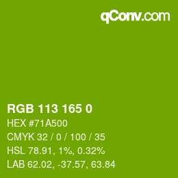 Color code: RGB 113 165 0 | qconv.com