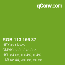 Color code: RGB 113 166 37 | qconv.com