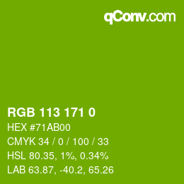 Color code: RGB 113 171 0 | qconv.com