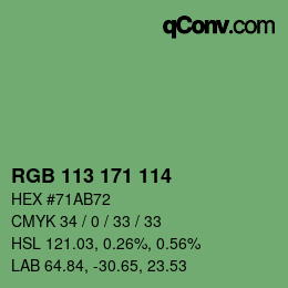 カラーコード: RGB 113 171 114 | qconv.com