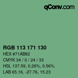 Color code: RGB 113 171 130 | qconv.com