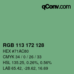 Color code: RGB 113 172 128 | qconv.com