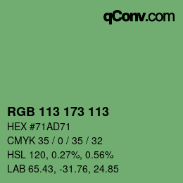Código de color: RGB 113 173 113 | qconv.com