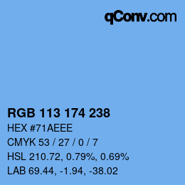 Color code: RGB 113 174 238 | qconv.com