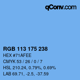 Color code: RGB 113 175 238 | qconv.com