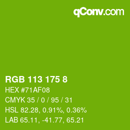 カラーコード: RGB 113 175 8 | qconv.com