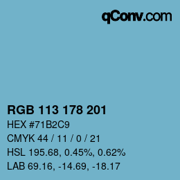 颜色代码: RGB 113 178 201 | qconv.com