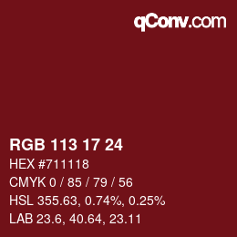 Color code: RGB 113 17 24 | qconv.com