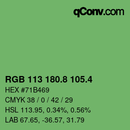 カラーコード: RGB 113 180.8 105.4 | qconv.com