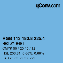 カラーコード: RGB 113 180.8 225.4 | qconv.com
