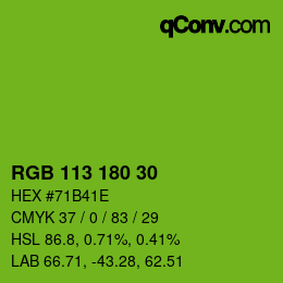 Color code: RGB 113 180 30 | qconv.com
