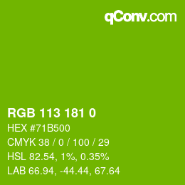 Color code: RGB 113 181 0 | qconv.com